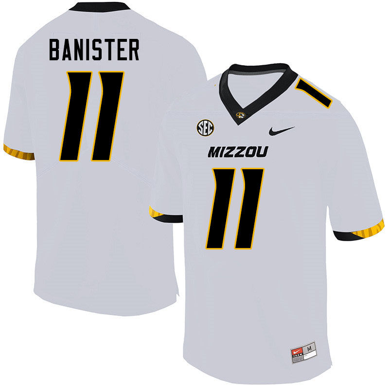 Men #11 Barrett Banister Missouri Tigers College Football Jerseys Sale-White - Click Image to Close